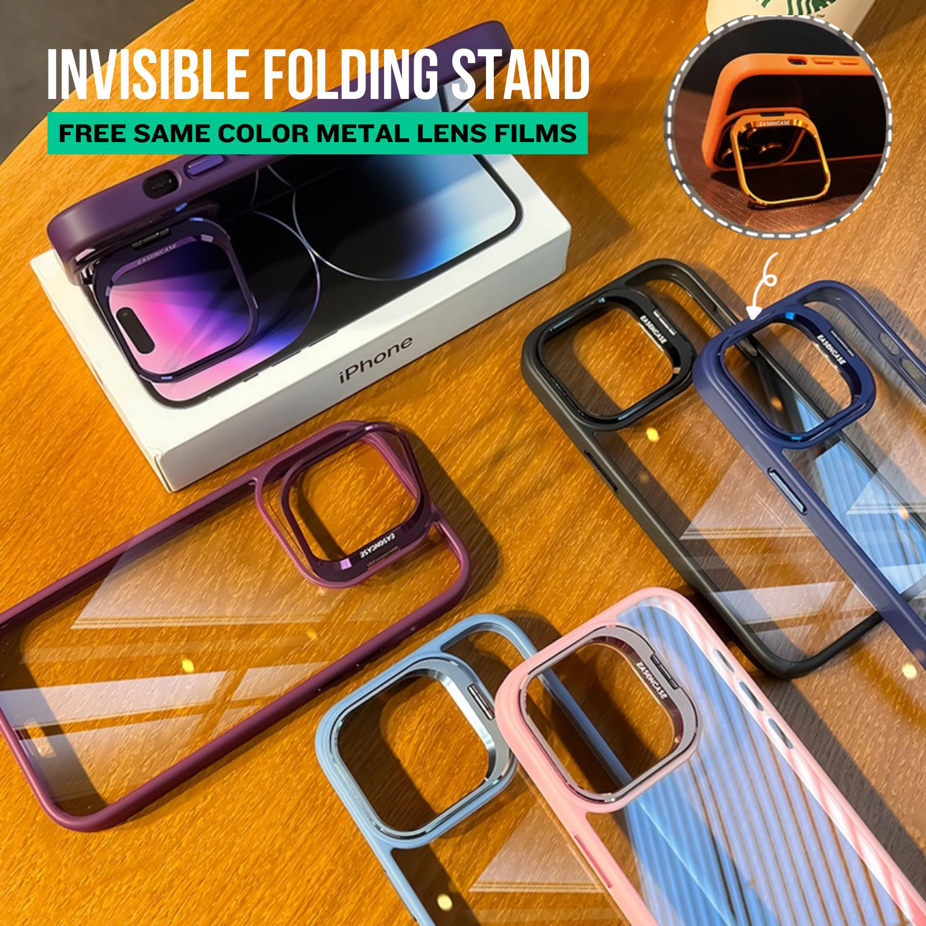 iPhone 15 Pro Lens Holder case with Extra Metal Lens kit