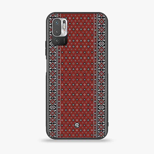 Xiaomi Redmi Note 10 5G -  Ajrak Design 2  - Premium Metal Printed soft Bumper shock Proof Case  CS-38116