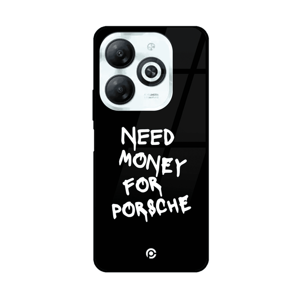 Tecno Spark GO 2024/ Smart 8/ Spark 20/ 20c/ Pop 8/ Hot 40i -  Need Money for Porsche Design 4 -  Premium Metal Printed soft Bumper shock Proof Case  CS-32595