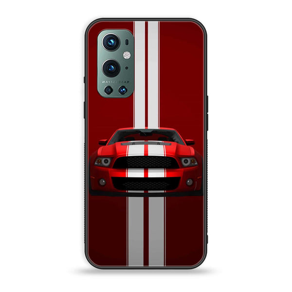 OnePlus 9 Pro - Red Mustang - Premium Printed Glass soft Bumper Shock Proof Case