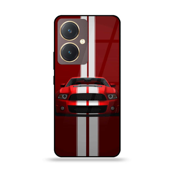Vivo Y27 - Red Mustang - Premium Printed Glass soft Bumper shock Proof Case