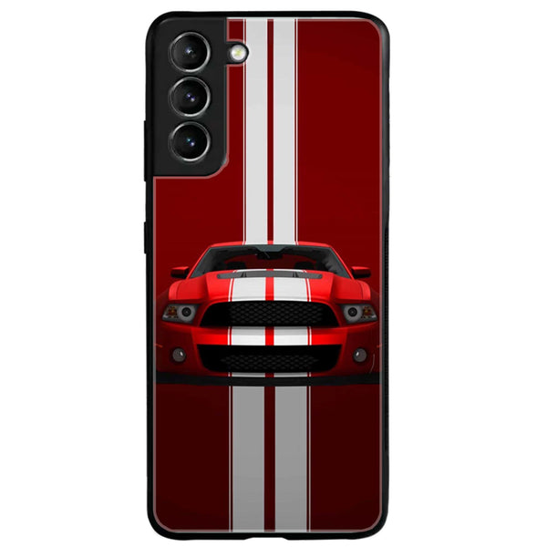 Samsung Galaxy S21 Plus - Red Mustang - Premium Printed Glass soft Bumper Shock Proof Case