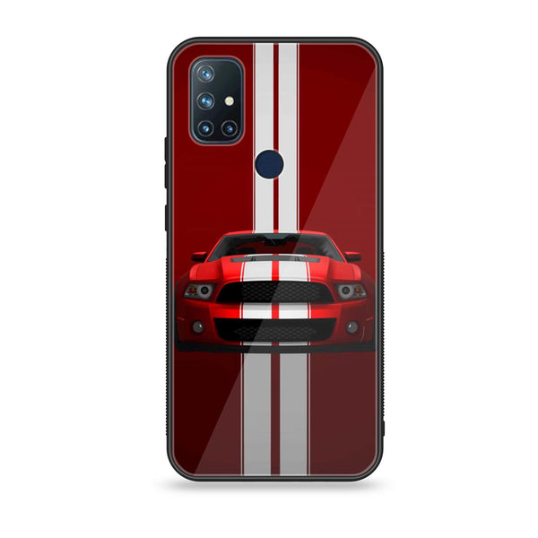 OnePlus Nord N10 - Red Mustang - Premium Printed Glass soft Bumper Shock Proof Case