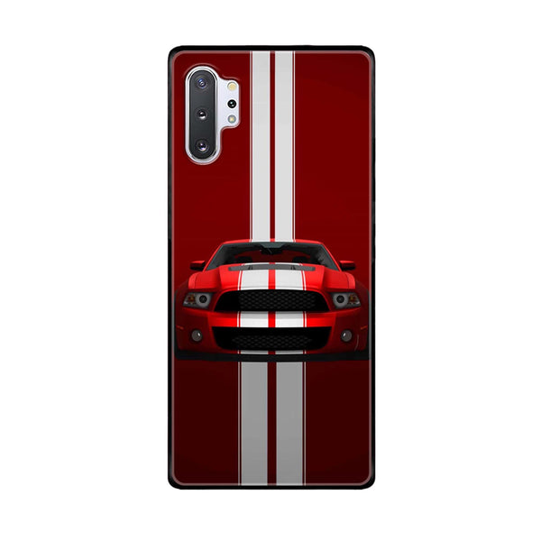 Samsung Galaxy Note 10 Plus - Red Mustang - Premium Printed Glass soft Bumper Shock Proof Case CS-18917