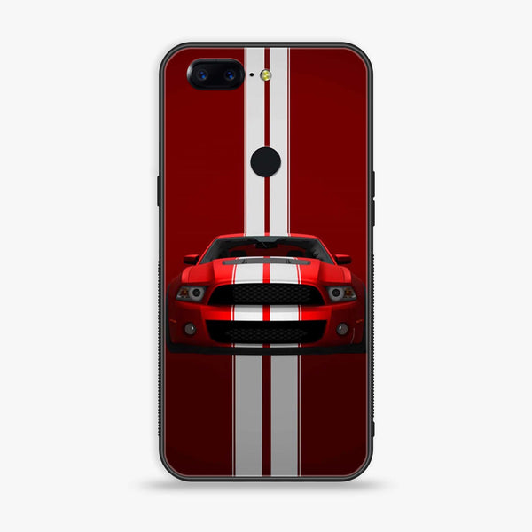 OnePlus 5T - Red Mustang - Premium Printed Glass soft Bumper Shock Proof Case