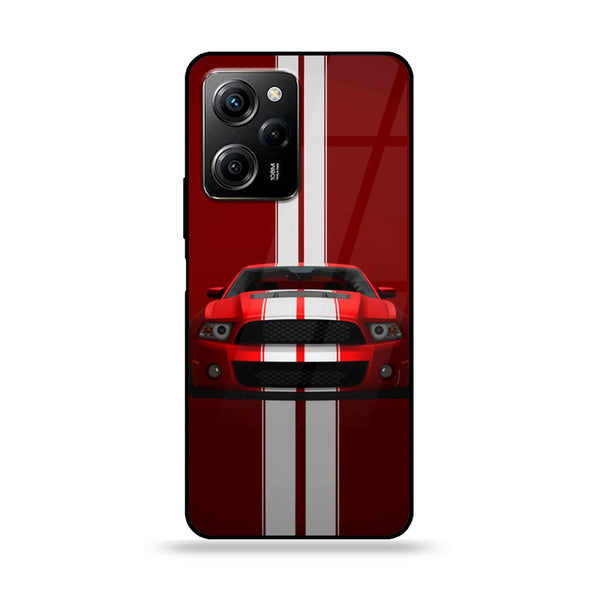 Xiaomi Poco X5 Pro - Red Mustang - Premium Printed Glass soft Bumper Shock Proof Case