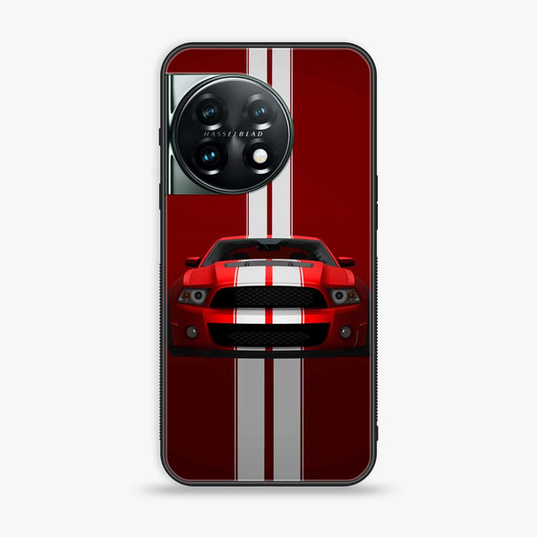 OnePlus 11 5G - Red Mustang - Premium Printed Glass soft Bumper Shock Proof Case