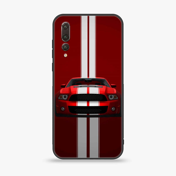 Huawei P20 Pro - Red Mustang - Premium Printed Glass soft Bumper Shock Proof Case