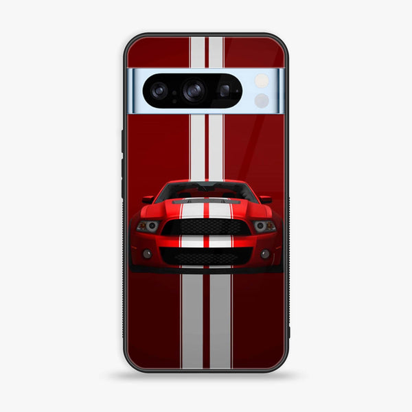 Google Pixel 8 Pro - Red Mustang - Premium Printed Glass soft Bumper Shock Proof Case