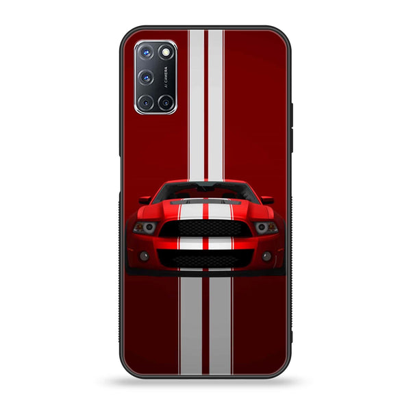 Oppo A52 - Red Mustang - Premium Printed Glass soft Bumper Shock Proof Case