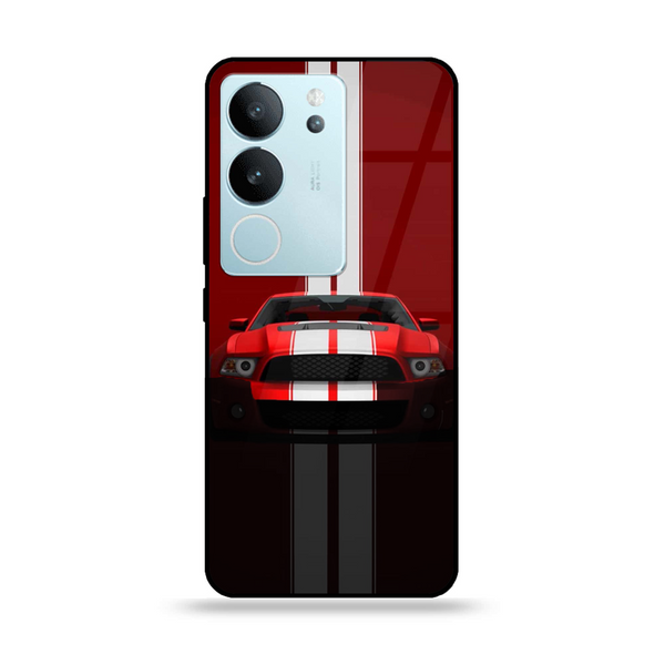 Vivo V29 - Red Mustang - Premium Printed Glass soft Bumper Shock Proof Case CS-8765 CS-36187