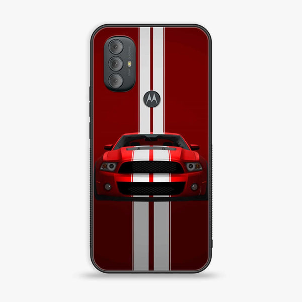Motorola Moto G Power - Red Mustang - Premium Printed Glass soft Bumper shock Proof Case