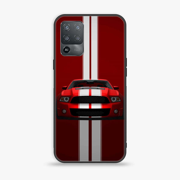 Oppo F19 Pro - Red Mustang - Premium Printed Glass soft Bumper Shock Proof Case