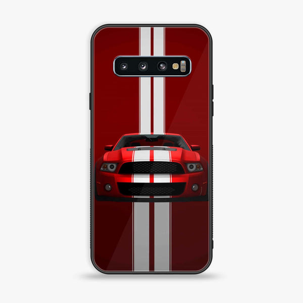 Samsung Galaxy S10 - Red Mustang - Premium Printed Glass soft Bumper Shock Proof Case