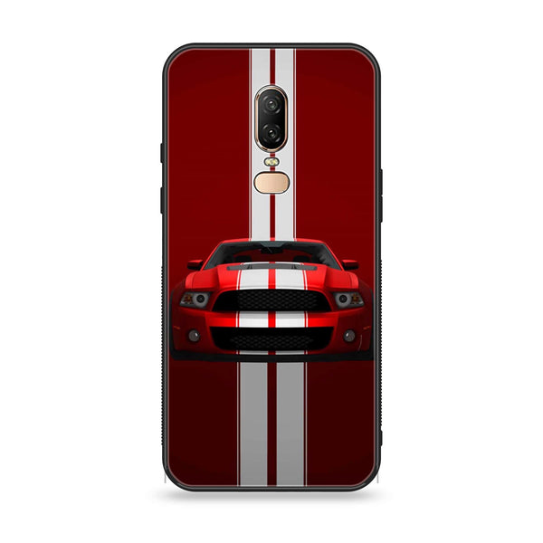 OnePlus 6 - Red Mustang - Premium Printed Glass soft Bumper Shock Proof Case