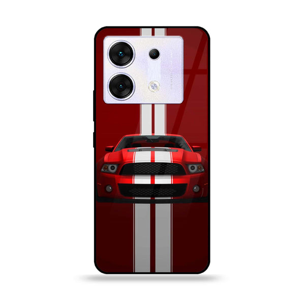 Infinix Zero 30 5G - Red Mustang - Premium Printed Glass soft Bumper Shock Proof Case
