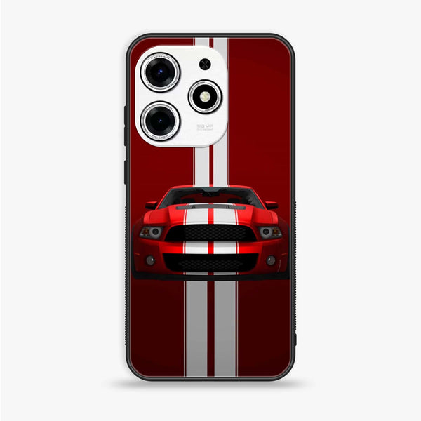Tecno Spark 10 Pro - Red Mustang - Premium Printed Glass soft Bumper shock Proof Case