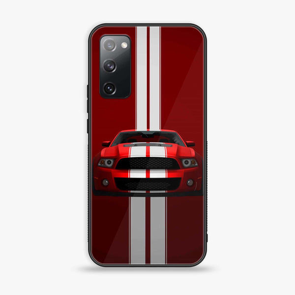 Samsung Galaxy S20 FE - Red Mustang - Premium Printed Glass soft Bumper Shock Proof Case