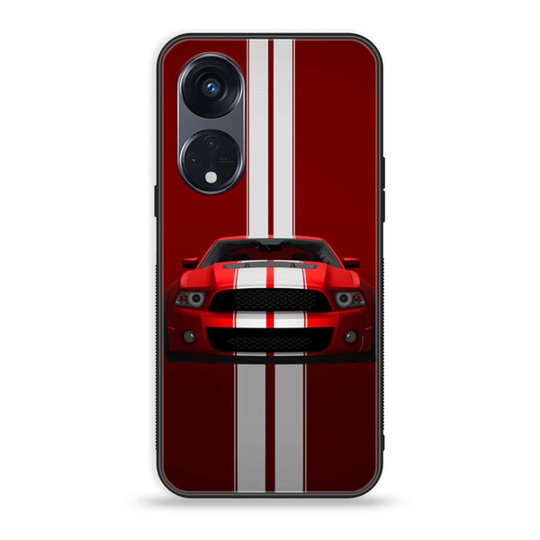 OPPO Reno 8T 5G - Muscle Racing Car - Premium Printed Glass soft Bumper Shock Proof Case