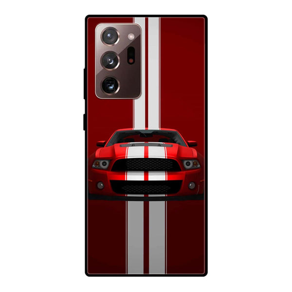 Samsung Galaxy Note 20 Ultra - Red Mustang - Premium Printed Glass soft Bumper Shock Proof Case
