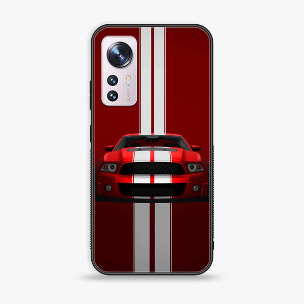 Xiaomi 12 - Muscle Racing Car - Premium Printed Glass soft Bumper Shock Proof Case