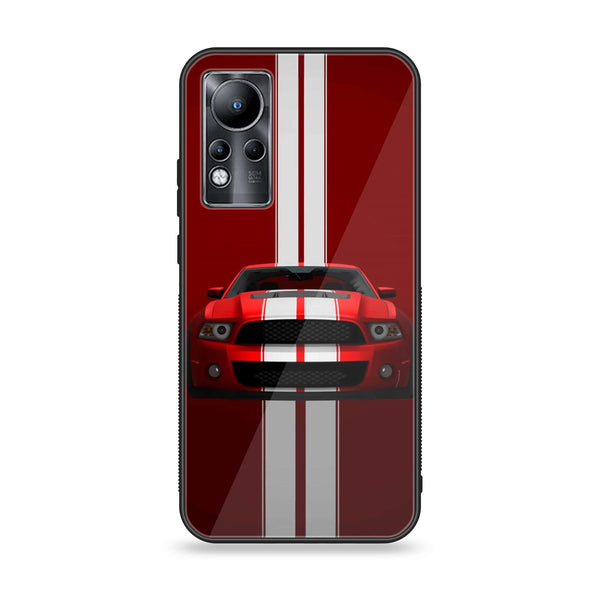 Infinix Note 11 - Red Mustang - Premium Printed Glass soft Bumper Shock Proof Case