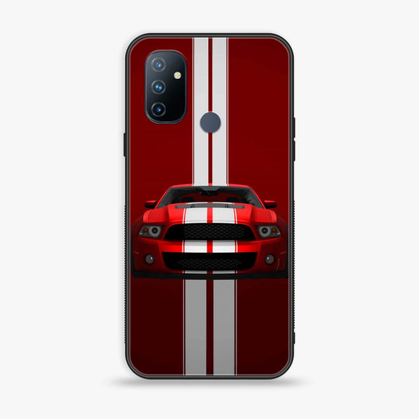 OnePlus Nord N100 - Red Mustang - Premium Printed Glass soft Bumper Shock Proof Case