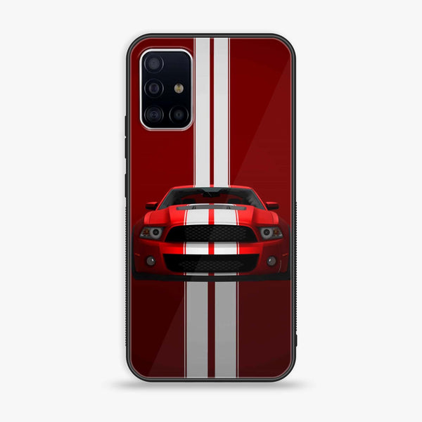 Samsung Galaxy A71 - Red Mustang - Premium Printed Glass soft Bumper Shock Proof Case