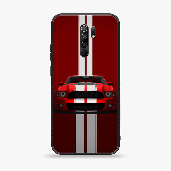 Xiaomi Redmi 9 - Red Mustang - Premium Printed Glass soft Bumper Shock Proof Case