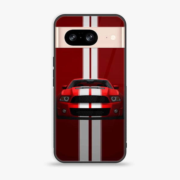 Google Pixel 8 - Muscle Racing Car - Premium Metal Printed soft Bumper Shock Proof Case CS-48520