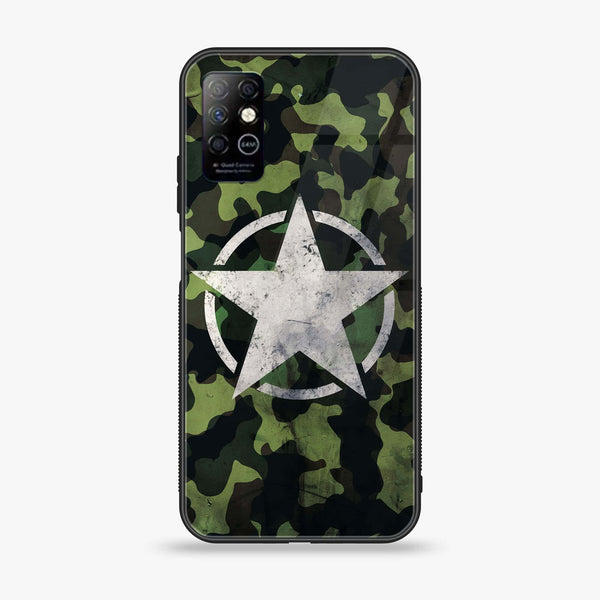 Infinix Note 8 - NDCOM - Premium Printed Glass soft Bumper Shock Proof Case