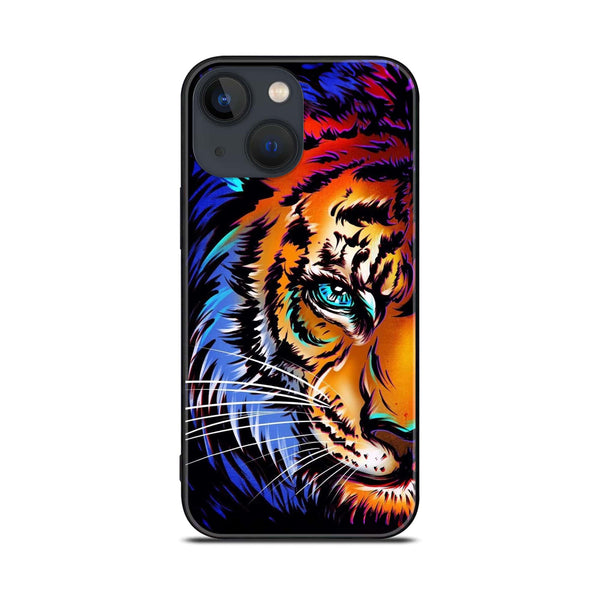 iPhone 14 Plus - Tiger Art - Premium Printed Glass soft Bumper shock Proof Case