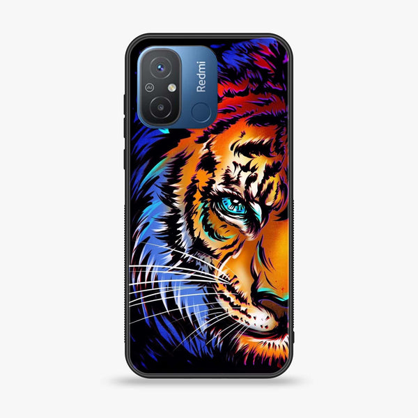 Xiaomi Redmi 12C - Tiger Art - Premium Printed Glass soft Bumper Shock Proof Case CS-10065