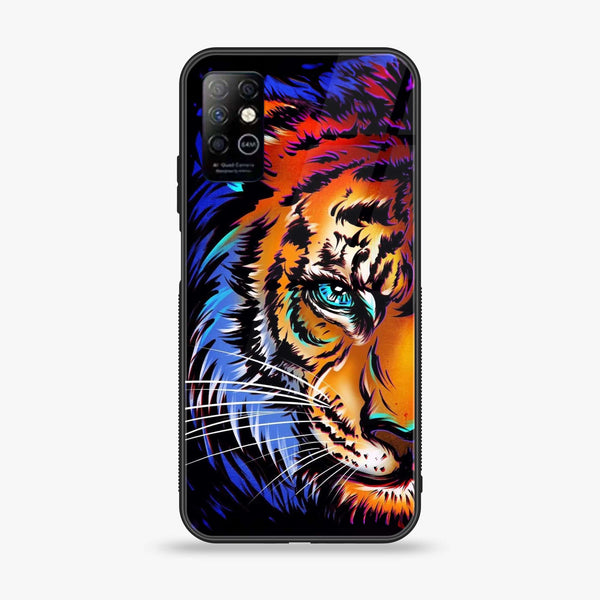 Infinix Note 8 - Tiger Art - Premium Printed Glass soft Bumper Shock Proof Case