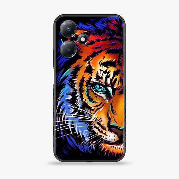 Infinix Hot 30i - Tiger Art - Premium Metal Printed soft Bumper shock Proof Case