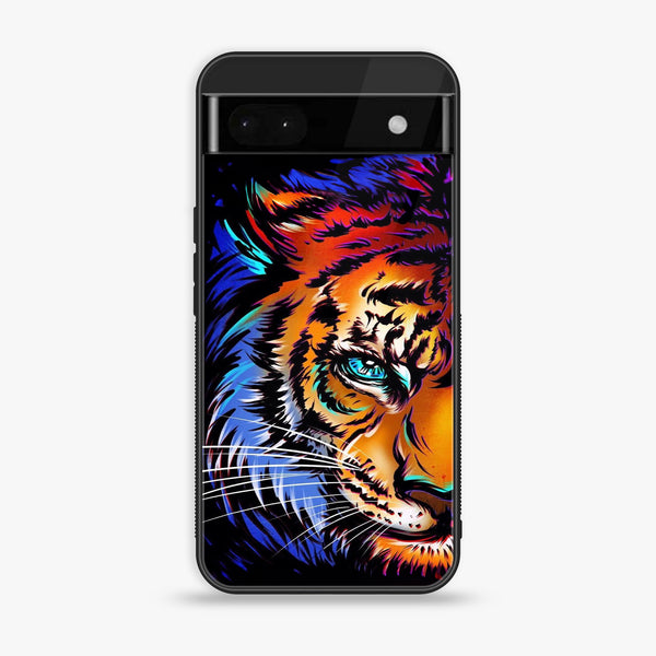 Google Pixel 6A - Tiger Art - Premium Printed Glass soft Bumper shock Proof Case