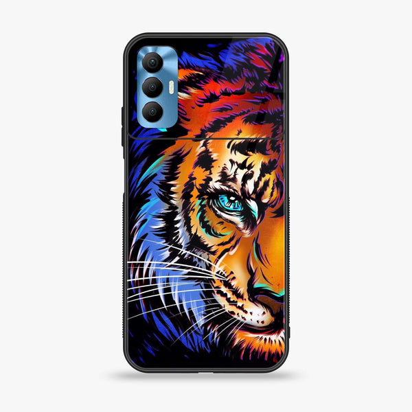 Tecno Spark 8 Pro - Tiger Art - Premium Printed Glass soft Bumper Shock Proof Case  CS-36201