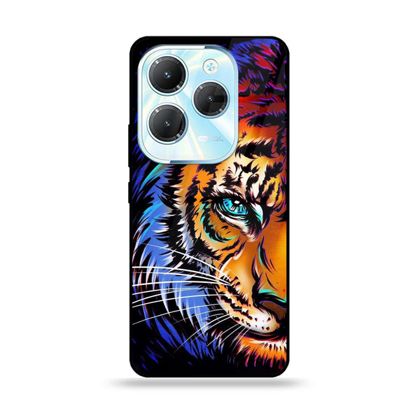 Infinix Hot 40 Pro / Hot 40  - Tiger Art - Premium Metal Printed soft Bumper Shock Proof Case-8035