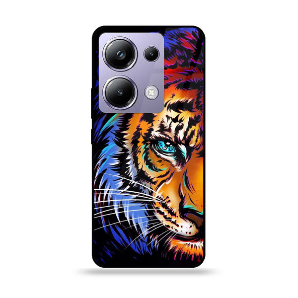 POCO M6 Pro - Tiger Art - Premium Printed Glass soft Bumper Shock Proof Case CS-16090