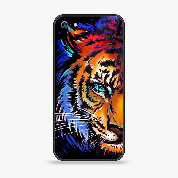 iPhone 6 Plus - Tiger Art - Premium Printed Glass soft Bumper shock Proof Case