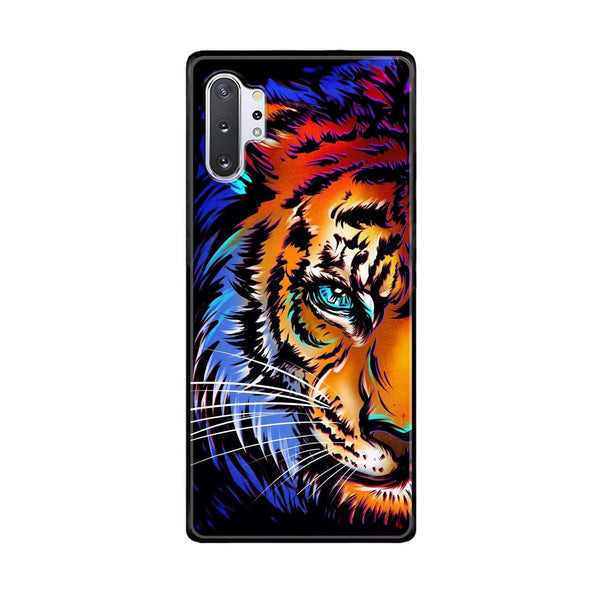 Samsung Galaxy Note 10 Plus - Tiger Art - Premium Printed Glass soft Bumper Shock Proof Case