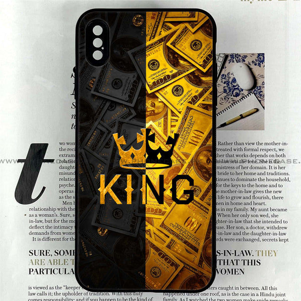 iPhone XS Max - King Design 9 - Premium Printed Glass soft Bumper shock Proof Case