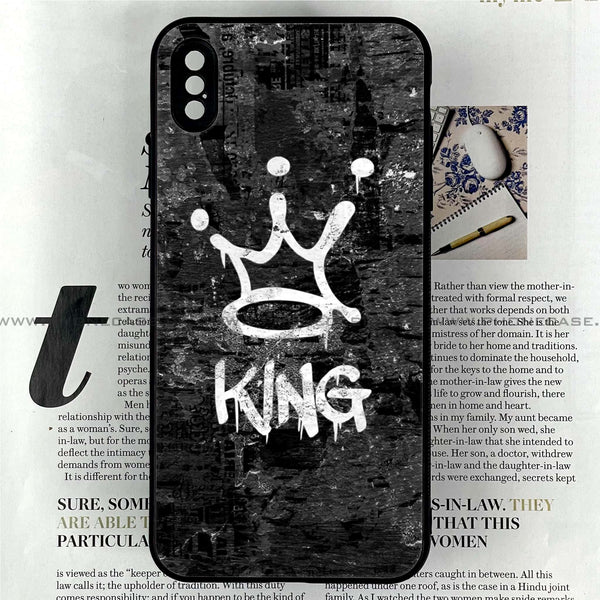 iPhone XS Max - King Design 8 - Premium Printed Glass soft Bumper shock Proof Case