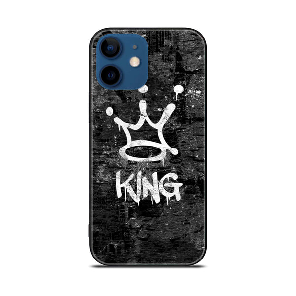 iPhone 12 - King Design 8 - Premium Printed Glass soft Bumper shock Proof Case