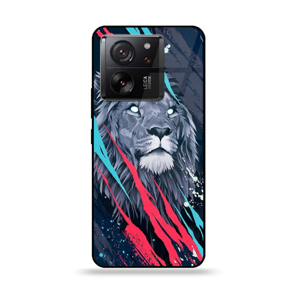 Xiaomi 13T - Abstract Animated Lion - Premium Printed Glass soft Bumper Shock Proof Case