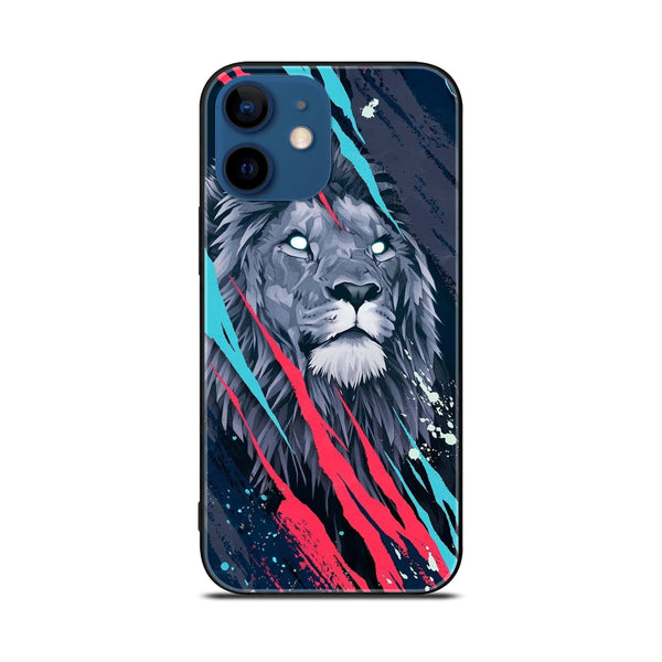 iPhone 12 - Abstract Animated Lion - Premium Printed Glass soft Bumper shock Proof Case