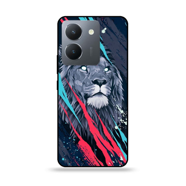 Vivo Y36 - Abstract Animated Lion - Premium Printed Glass soft Bumper Shock Proof Case