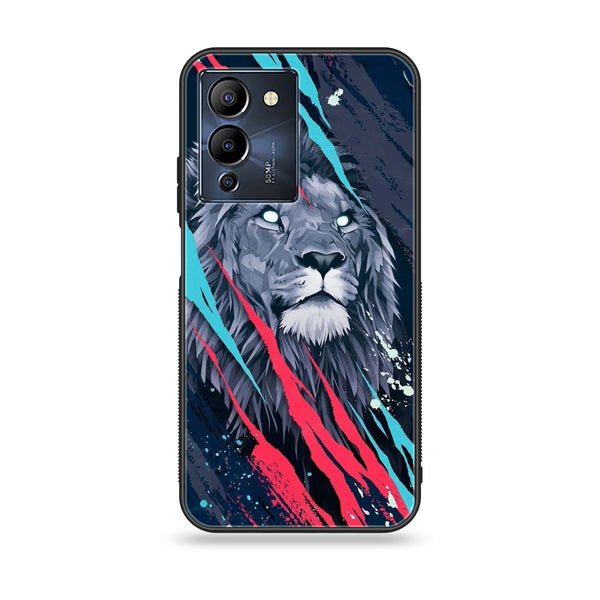 Infinix Note 12 G96 - Abstract Animated Lion - Premium Printed Glass soft Bumper Shock Proof Case
