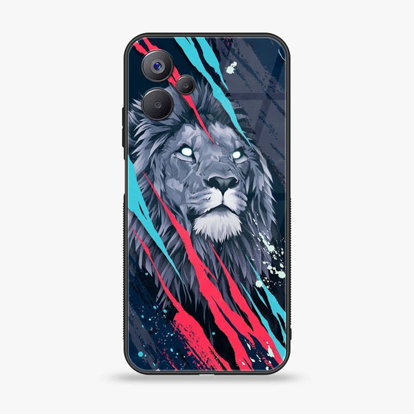 Realme 10 5G - Abstract Animated Lion - Premium Printed Glass soft Bumper Shock Proof Case
