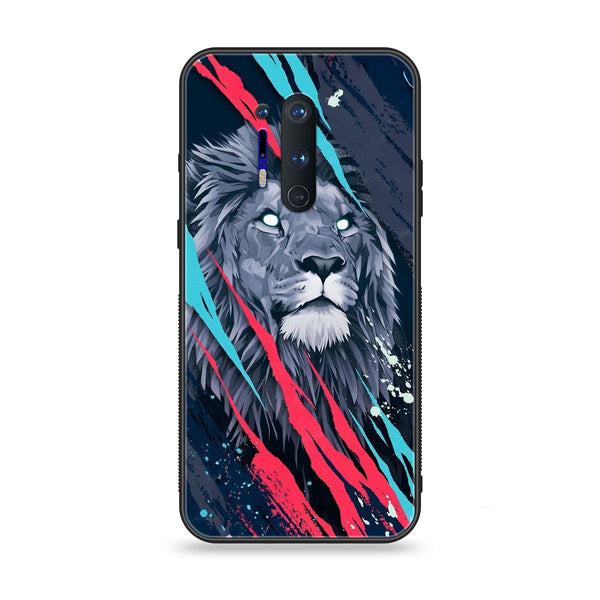 OnePlus 8 Pro - Abstract Animated Lion - Premium Printed Glass soft Bumper Shock Proof Case
